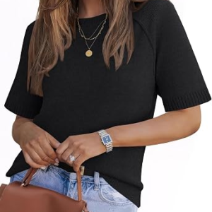 ZDC Womens Short Sleeve Sweaters