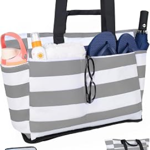 NBERMOTION Large Beach Bag with Detachable Cooler