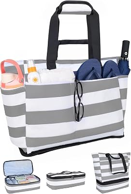 NBERMOTION Large Beach Bag with Detachable Cooler
