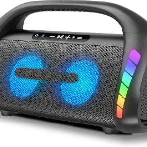 LFS Bluetooth Speaker,100W Loud Speakers Bluetooth Wireless with Deep Bass, LED Lights, IPX6 Waterproof, 30H Playtime, Portable Outdoor Speaker Boombox for Camping,Beach, Party