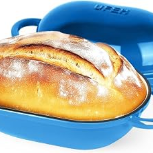 Dutch Oven for Bread Baking – Premium Cast Iron Pot with Lid – Perfect for Sourdough, Artisan Loaves & No-Knead Bread – 2 QT / 1.9L (Enameled, Round, Oven & Stovetop Safe), Blue