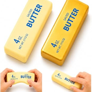 2PCS Butter Squishy Toy, Slow Rising Squeeze Toys, Fidget Squishy Stress Relief Squishy Toys for Anxiety Relief, Realistic Butter Stick Soft PU Foam Stretchy Squishies for Office Desk, Party Favors