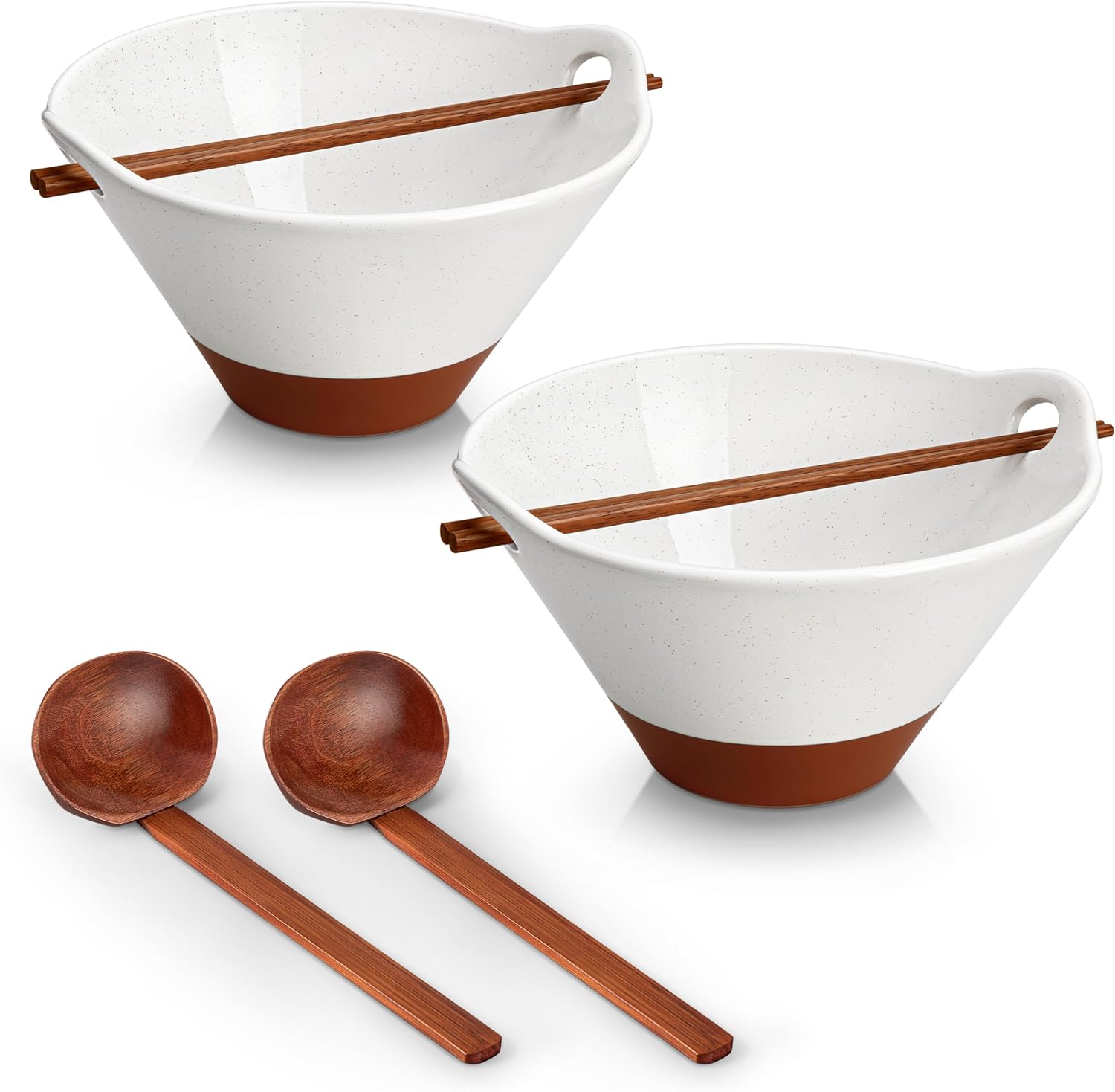 MALACASA 42 Oz Ceramic Ramen Bowl Set