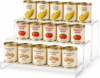 Tviorst 3 Tier Clear Acrylic Display Shelf Organizer, Pantry Can Rack for Food and Drinks, Tiered Stand for Perfume, Cupcakes, Cookies, Party Food, Figurines and Collectibles
