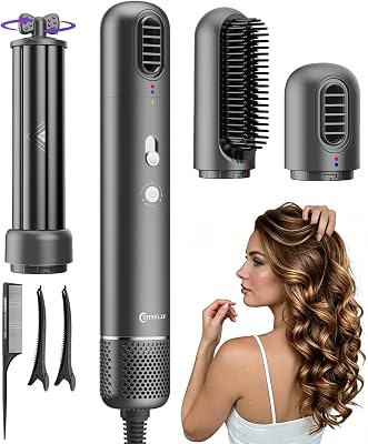 Air Styler Wrap Multi-Styler Dual Direction Air Curler for Left & Right Curls Lightweight 110K RPM 800M Ionic 3-in-1 Hair Styling Tool for Curling, Straightening & Volumizing Travel Home