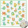 Percozzi Dinosaur Baby Play Mat, ABC Alphabet, Words and Shapes Educational Learning & Fun, 50″ Baby Playpen Mat, Toddler Play Mat, Crawling Mat for Babies, Foldable and Washable Baby Play Gym Mat