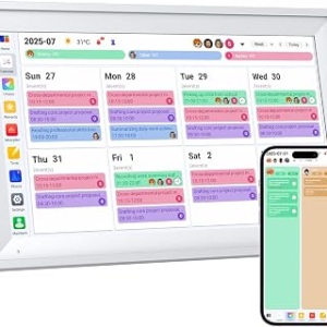 15.6 Inch Digital Calendar Wall Touch Screen – Smart Family Planner & Chore Chart, 1920×1080 HD IPS Touchscreen, No Subscription Needed, Google Calendar Sync, Wall Mount & Desk Stand Included