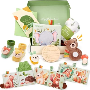 hahaland Baby Shower Gifts for Boys Newborn Gender Reveal Gifts Basket Set