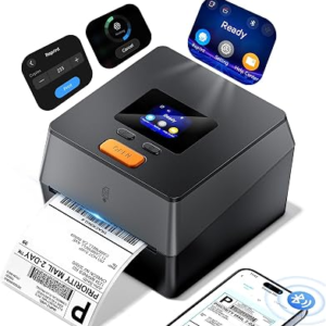 Phomemo Shipping Label Printer with Touchable Screen & Built-in Label Bin | 4×6 Bluetooth Thermal Label Printer, D420D Thermal Printers for Small Business, Compatible with USPS, Tiktok