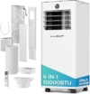HAUSHOF Portable Air Conditioner, 10000 BTU Portable AC Unit with Cool, Fan, Dry & Sleep Mode for Rooms up to 450 sq.ft, Remote Control, 24H Timer, Window Kit & Exhaust Hose Sleeve Included, White