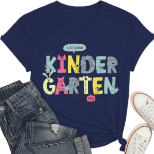 Kindergarten Teacher Shirts Women Elementary Cartoon Preschool Life Tee