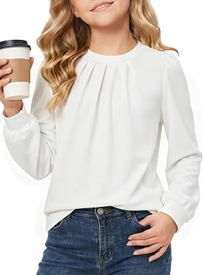XMWEALTHY Girls Puff Long Sleeve Shirts