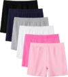 YERIOK 6 Pack Girls’ Cotton Bike Shorts