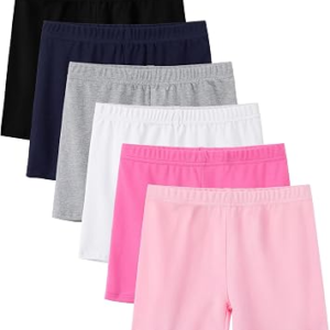 YERIOK 6 Pack Girls’ Cotton Bike Shorts