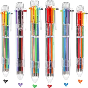 BESARME 20 Pcs Cute Pens Bulk for Kids, Students Birthday Gifts from Teacher 6-in-1 Multicolor Pen Retractable Prizes for Kids Classroom Office School Birthday Party Favors Gifts