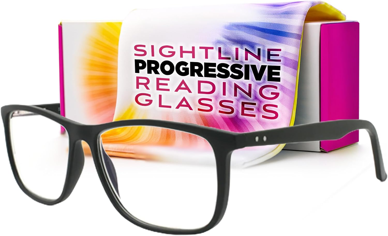 Sightline Progressive Reading Glasses for Women & Men, Medium-Wide Fit 2.50