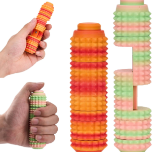 2PCS Fidget Toy for Adults,Little Ouchies Spiky Pain Stim Toy with Slider,Clicker,Spinner,Spinner,Ratchet 6 in 3Fidget Toy