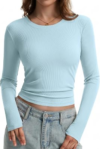 UNCLECAT Womens Long Sleeve Crop Tops