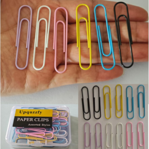 50 PCS Large Paper Clips 2 Inch – Colorful Coated Metal Paperclips, 6 Assorted Colors, Strong Grip for Office School Home, with Clear PP Box