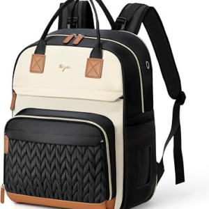 Diaper Bag Backpack – Extra Large Diaper Backpack for 2 Kids Twin, Travel Baby Bags for Mom Dad 25-37L Expandable with Changing Pad, Quilted Beige Black