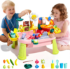 Ploomi 2026 Upgraded Water Table for Toddlers 1-3 – Outdoor Toys for Kids Ages 4-8 with Pump, Summer Outside Sensory Activity Pool Toys, Kitchen Play Sink Toy with Running Water, Fishing Toy, Pink
