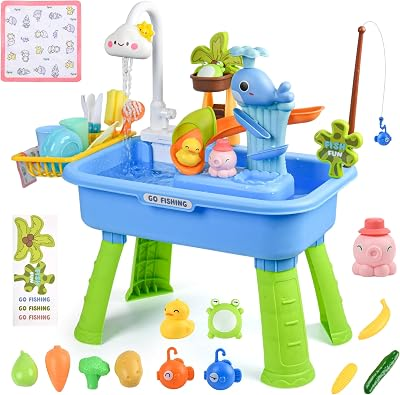 MOBELIXY Toddler Sand Water Table Toy