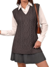 FISOEW Womens Cable Knit Sweater Vest