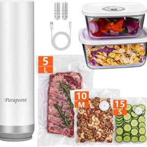Handheld Vacuum Sealer for Food Powerful Vacuum Sealer Machine,Seal Meal Saver,Portable Food Sealer (Sealer + 2 Glass Vacuum Containers + 30 Reusable Bags)