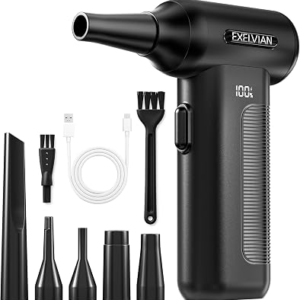 Compressed Air Duster Electric : 150000RPM 10000mAh LED 6-Gear Adjustable Keyboard Cleaner, Wireless Rechargeable Duster for Computer Keyboard Cleaning