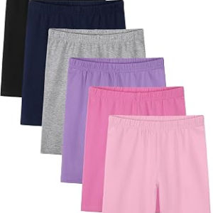 YERIOK 6 Pack Girls Cotton Bike Shorts
