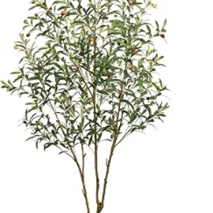 Artificial Olive Tree 6FT – Tall Faux Olive Trees Indoor with Planter&Cotton Basket, Large Fake Olive Plants Realistic Branches Natural Wood Trunk and Fruits for Home House Office Decor