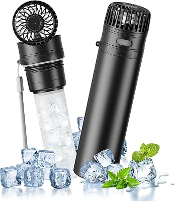 DUOMIY 2-In-1 Handheld Fan & Portable Ice Therapy Cup