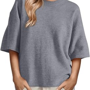 GREAIDEA Womens Short Sleeve Sweater