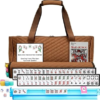 American Mahjong Tile Set with Brown Quilted Bag,166 White Tiles,4 All-in-One Rack/Pushers,Portable Mahjong Set, Suitable for Outdoor Activities Communities and Activity Centers