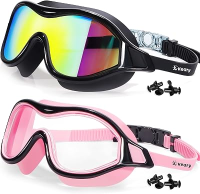 2 Pack Swim goggles for Adult Youth