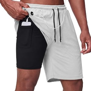 CRASTIMO Men’s 2 In 1 Running Shorts