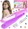 Hair Gem Stamper Kit – Bling Hair Jewels for Girls Toys – Hair Accessories with Reusable Shining Diamonds, Birthday Gifts for Girls 3 4 5 6 8-12