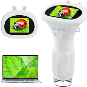 Microscope for Kids, Ahalfcit 1000X Handheld Digital Microscope with 2” HD IPS Screen, Portable Mini Camera for Exploring Nature, Science Educational Toy, Birthday Gift for 3-12 Ye
