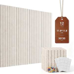 Felt Bulletin Board for Wall Decor 48″ * 36”, 12 Pack Bulletin Cork Board for Classroom, Office Decor, Home, Pin Boards Tiles Alternative with 60 Adhesive Tabs & 50 Pushpins (Light Camel) – FURRELOR