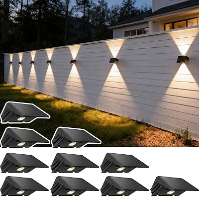 SUNFLICKT 10 Pack Solar Fence Lights
