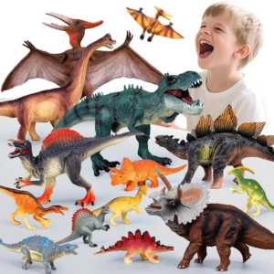 Drefirsa Dinosaur Toys for Kids 3-5 5-7, 14PCS Big Realistic Dinosaur Figure Set with 6 Jumbo & 8 Small, Educational Dinosaur for Toddler as Birthday Gift, Party Favor, Toy for 2 3 4 5 Year Old Boy