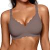 OEAK Women Value Series Jelly Bras Wireless Pushup Convertible Bra | Everyday Essentials,Comfortable Bralettes,No Underwire,Full Coverage,Support Lift,Tshirt,Soft,Seamless,Scalloped