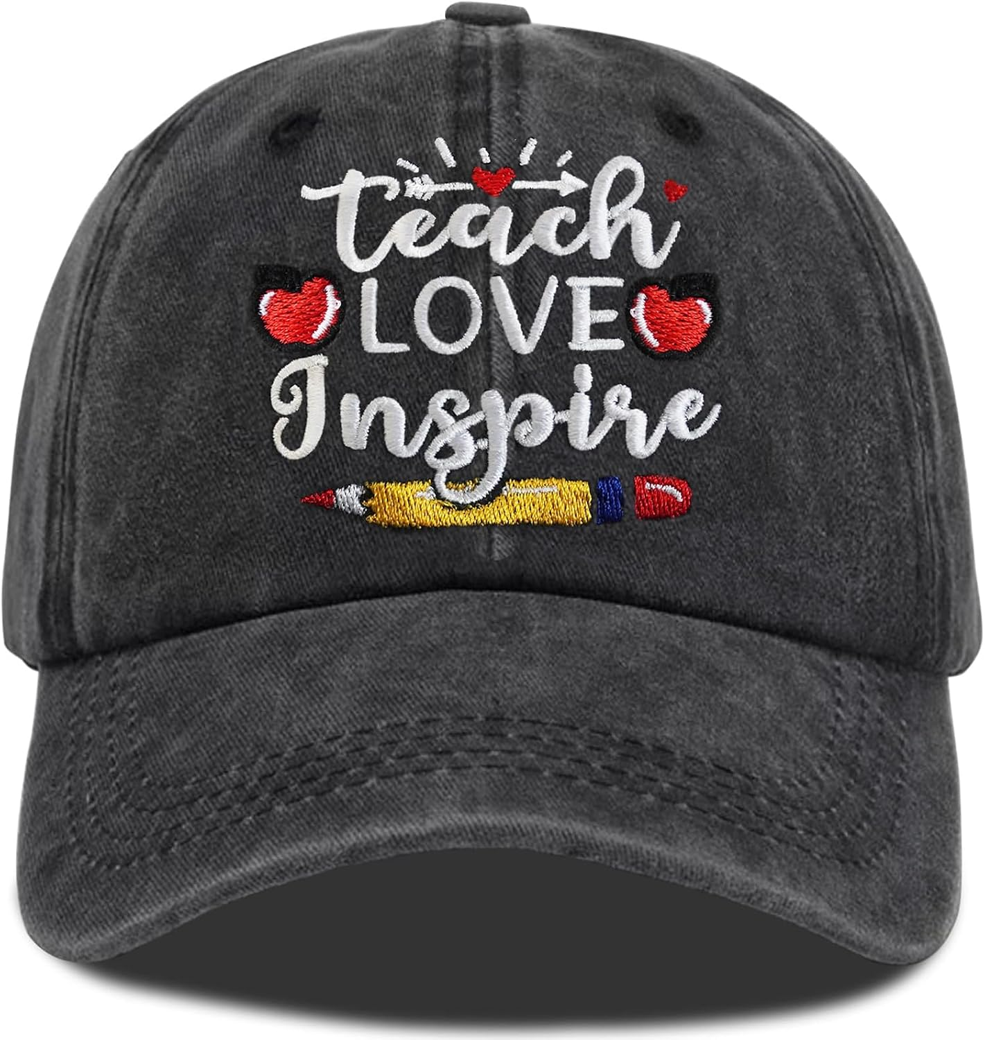ZVUZVO Teacher Appreciation Gifts, Teacher Hat for Women Men Teachers, Adjustable Embroidered Teachers Baseball Cap for Valentines Christmas. Black