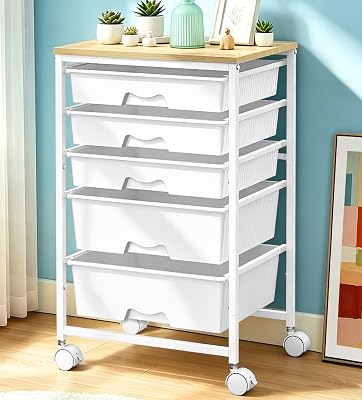 SUNALLY Rolling Carts with 5 Drawers