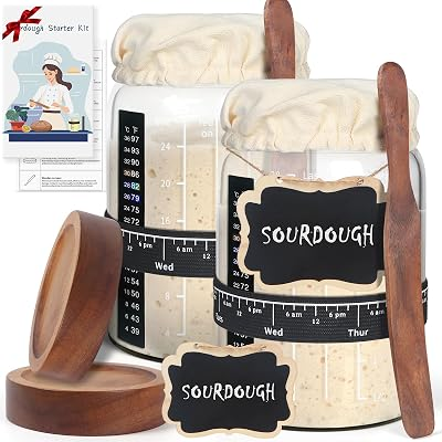 KMISE 2 Pack Sourdough Starter Jar Glass