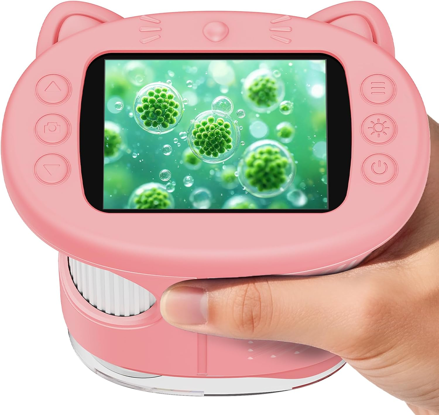 SEEKID Kids Microscope,1000X Handheld Digital Microscope (Pink)