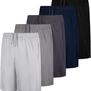QWE 5 Pack Boys Athletic Shorts