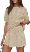 FISOEW Womens Crochet 2 Piece Skirt Sets