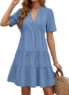 POTILI Womens Denim Mini Dress