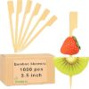 Mini Bamboo Cocktail Picks – 300PCS 3.5” Skewers for Appetizers, Charcuterie and Cocktail – Disposable Wooden Food Picks for Cheese, Fruit & Garnishes for Party, Wedding & Event Catering